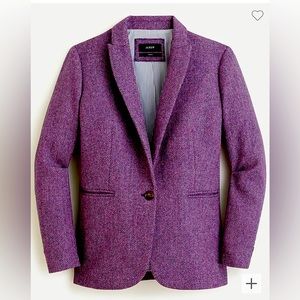 J. CREW Classic PARKE Blazer  in purple & Pink herringbone English wool.
